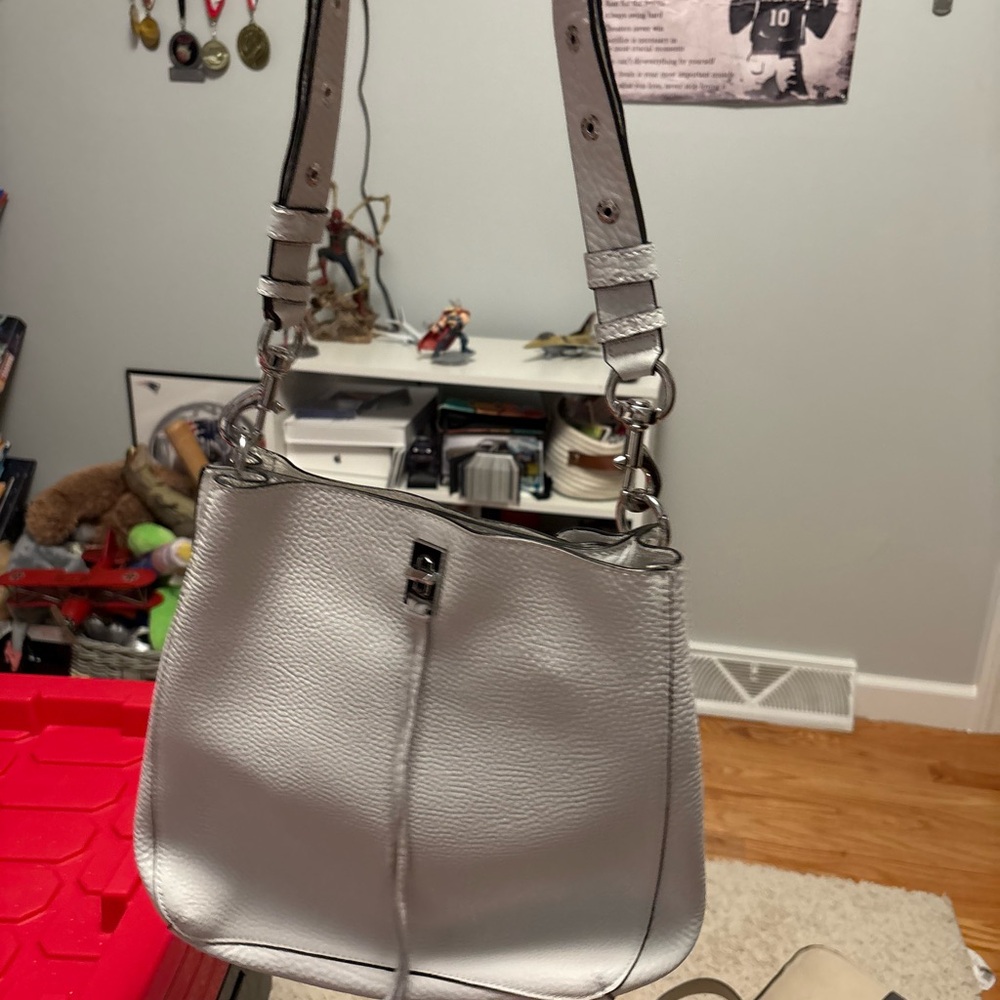 Rebecca Minkoff Shiny Silver Shoulder Bag